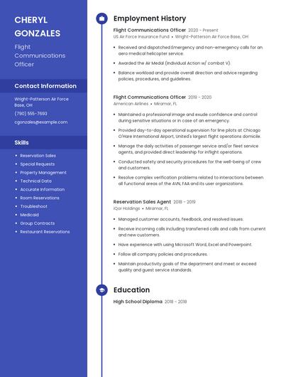 Flight Communications Officer Resume