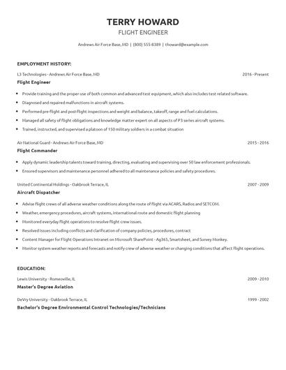 Flight Engineer Resume