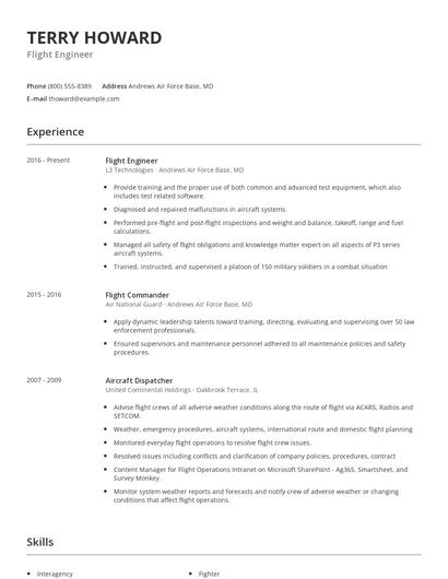Flight Engineer Resume
