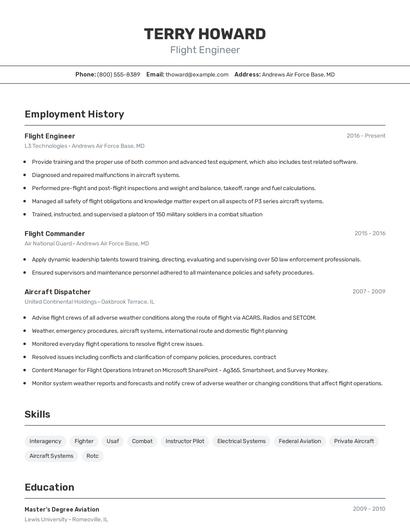 Flight Engineer Resume