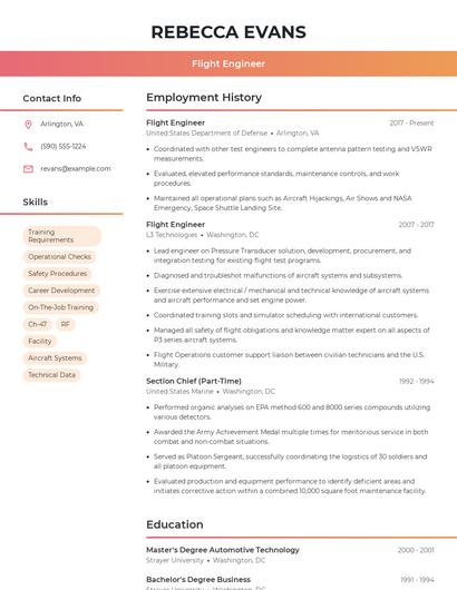 Flight Engineer Resume