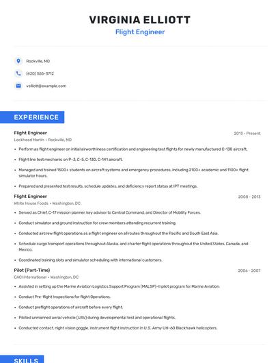 Flight Engineer Resume