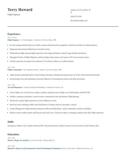 Flight Engineer Resume