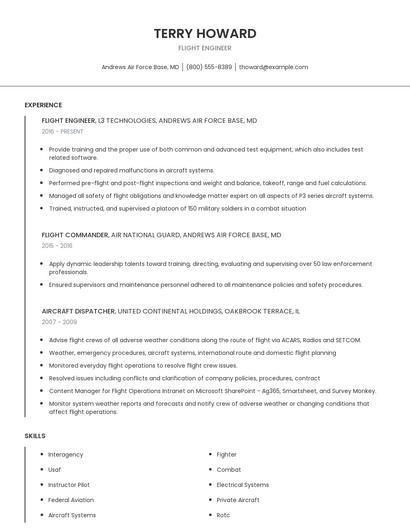 Flight Engineer Resume
