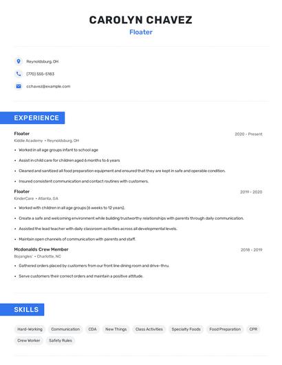 Floater Resume