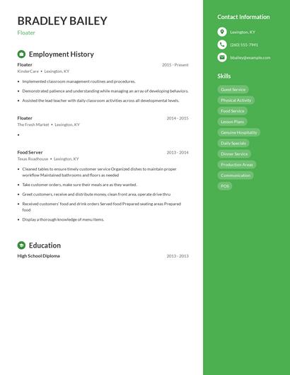Floater Resume