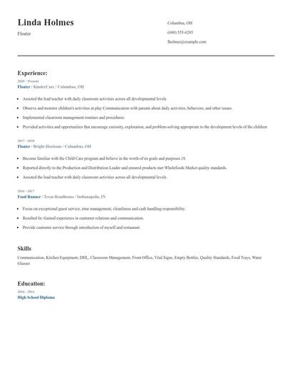 Floater Resume