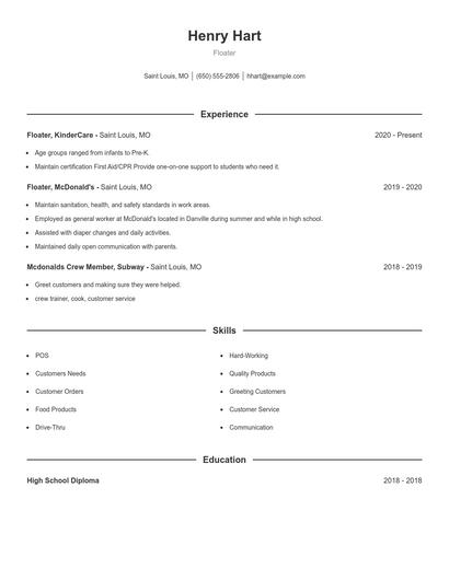 Resume example 1