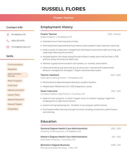 Resume example 3