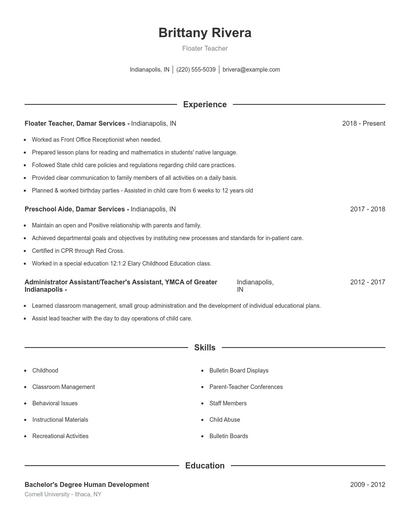 Resume example 1