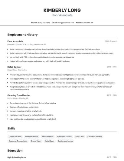 Resume example 2