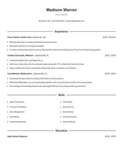 Resume example 1