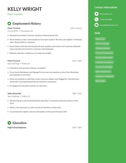 Floor Coverer Resume