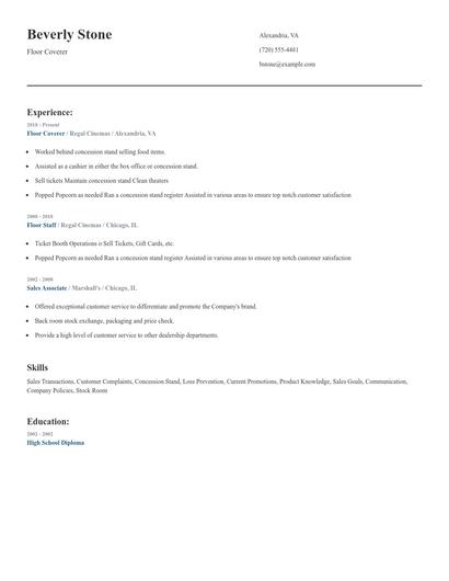 Floor Coverer Resume