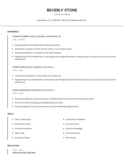 Floor Coverer Resume