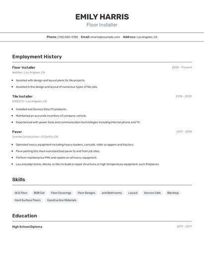 Resume example 2