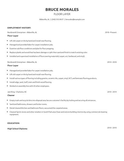 Floor Layer Resume