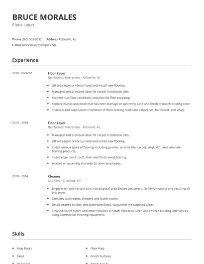 Floor Layer Resume