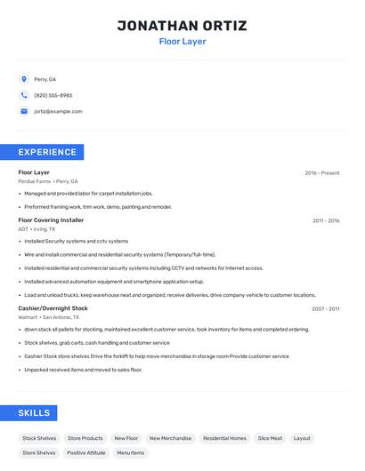 Floor Layer Resume