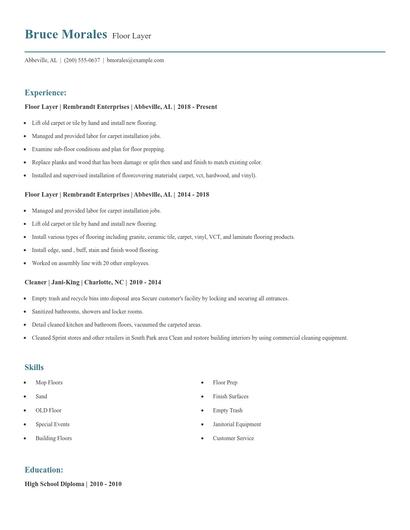 Floor Layer Resume