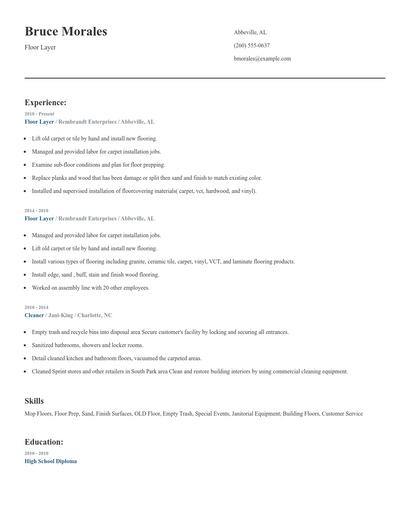 Floor Layer Resume