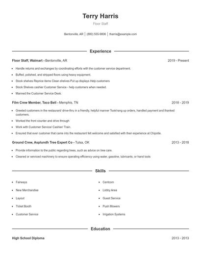 Resume example 1