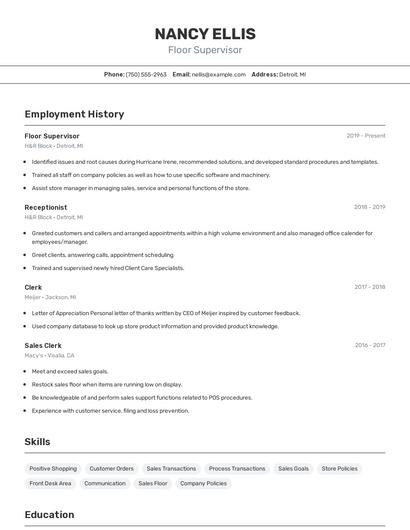 Resume example 2