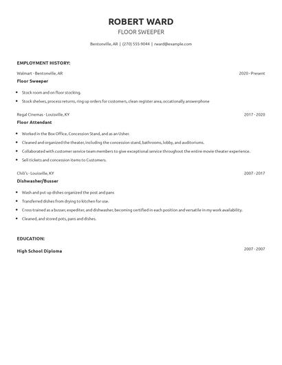 Floor Sweeper Resume