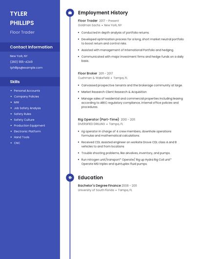 Floor Trader Resume
