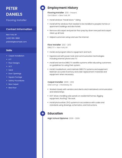 Flooring Installer Resume