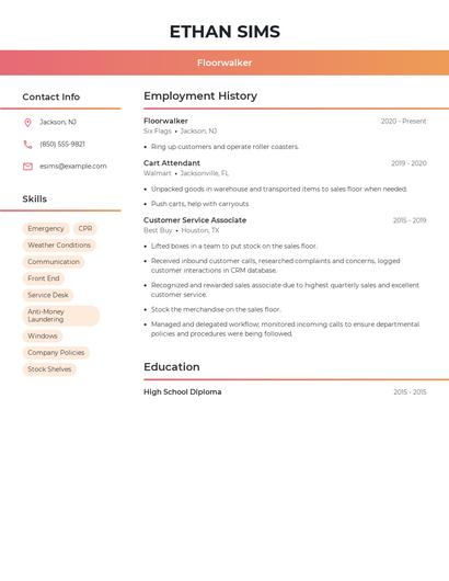 Floorwalker Resume