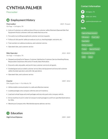 Floorwalker Resume