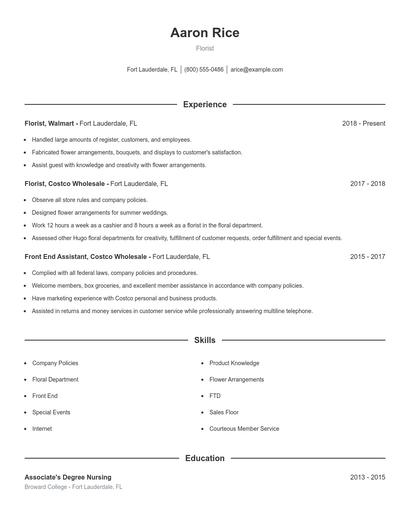 Resume example 1