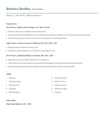 Flow Worker Resume