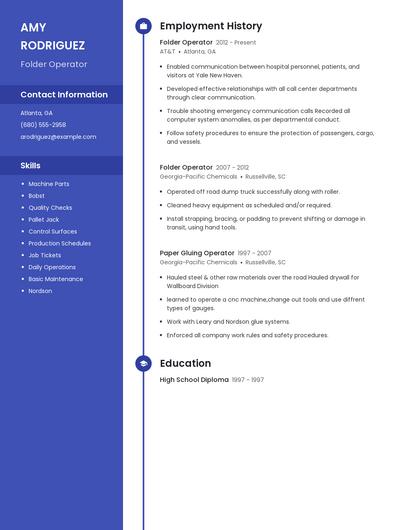 Folder Operator Resume