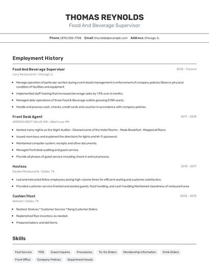 Resume example 2