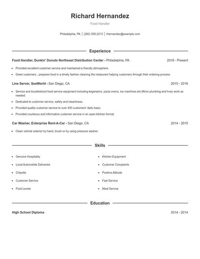 Resume example 1