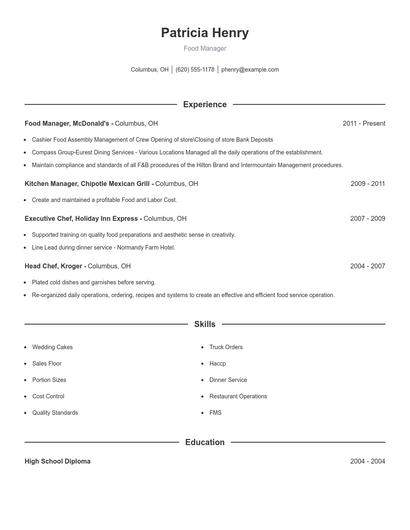 Resume example 1