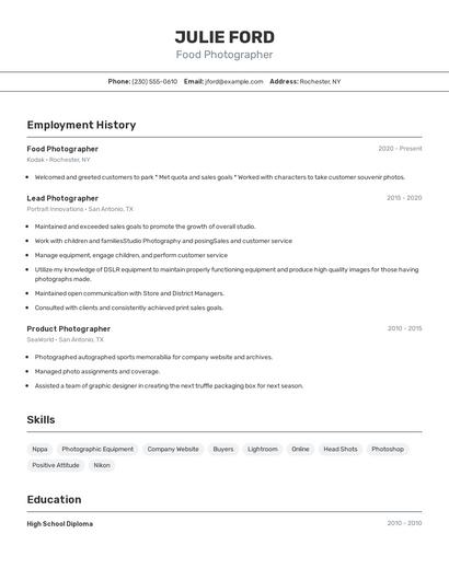 Resume example 2