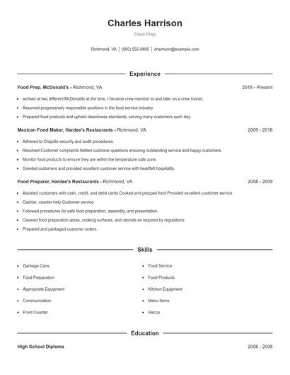 Resume example 1