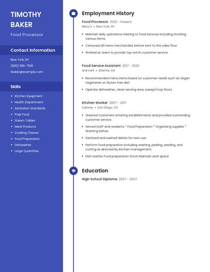 Food Processor Resume