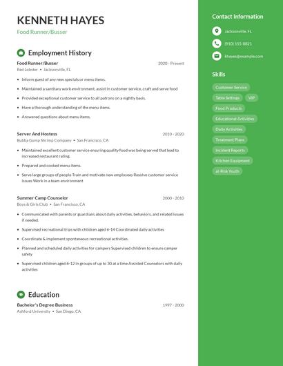 Resume example 5