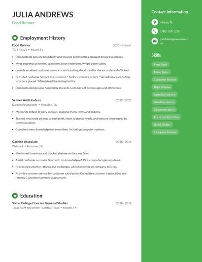 Resume example 4