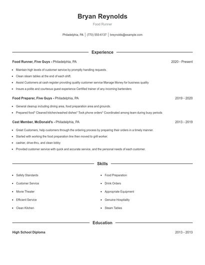 Resume example 1