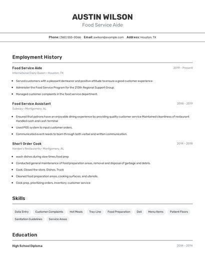 Resume example 2