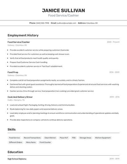 Resume example 2