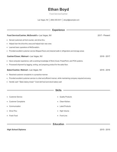Resume example 1