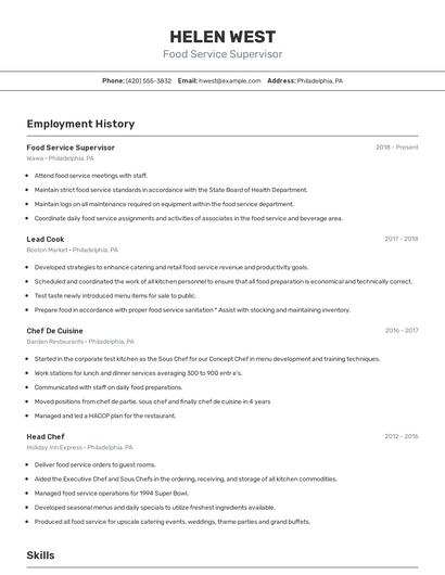 Resume example 2
