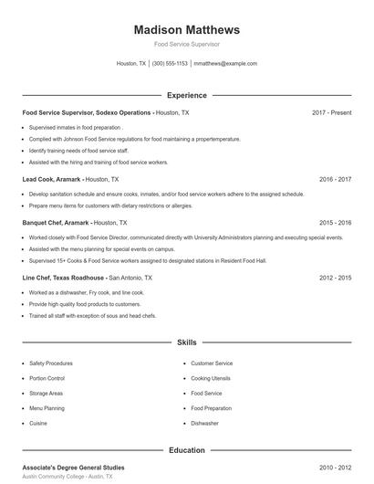 Resume example 1