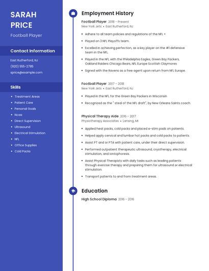 Football Player Resume